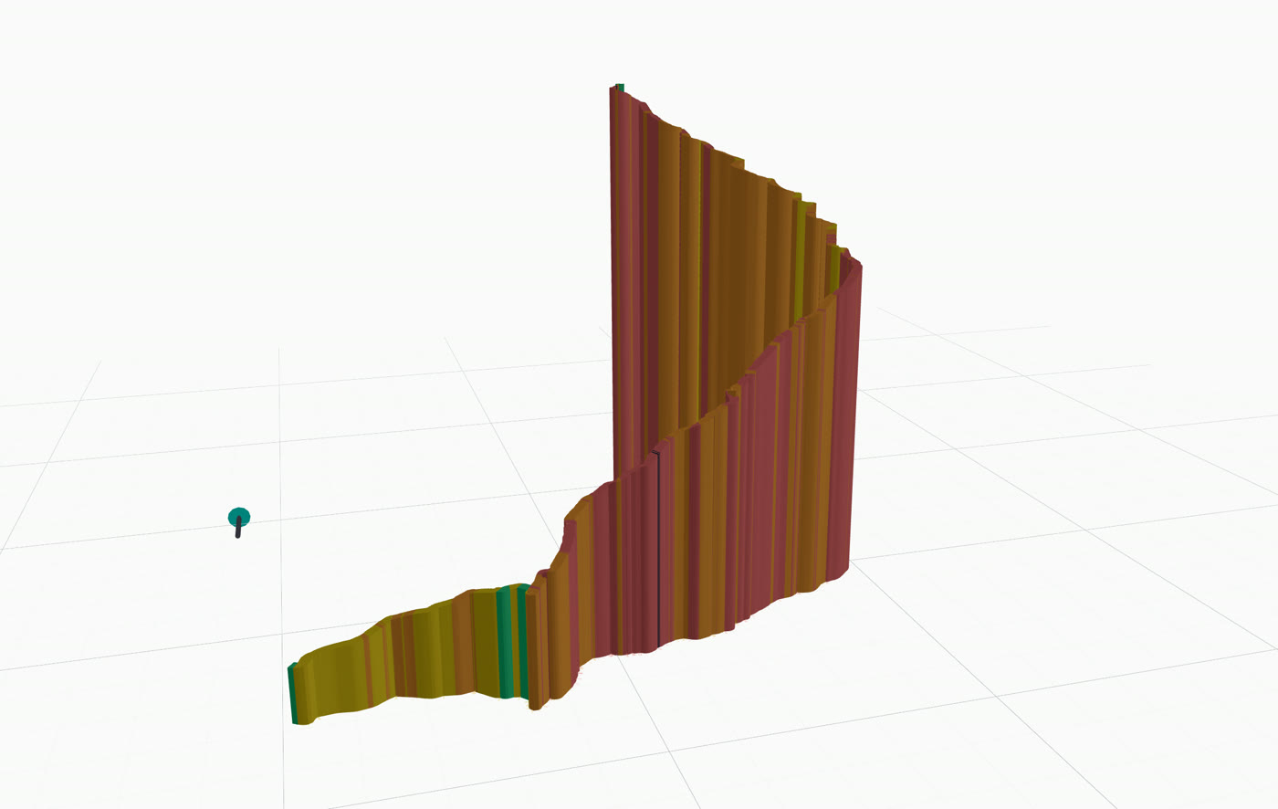 The Mont Ventoux route rendered as an interactive 3D elevation ribbon